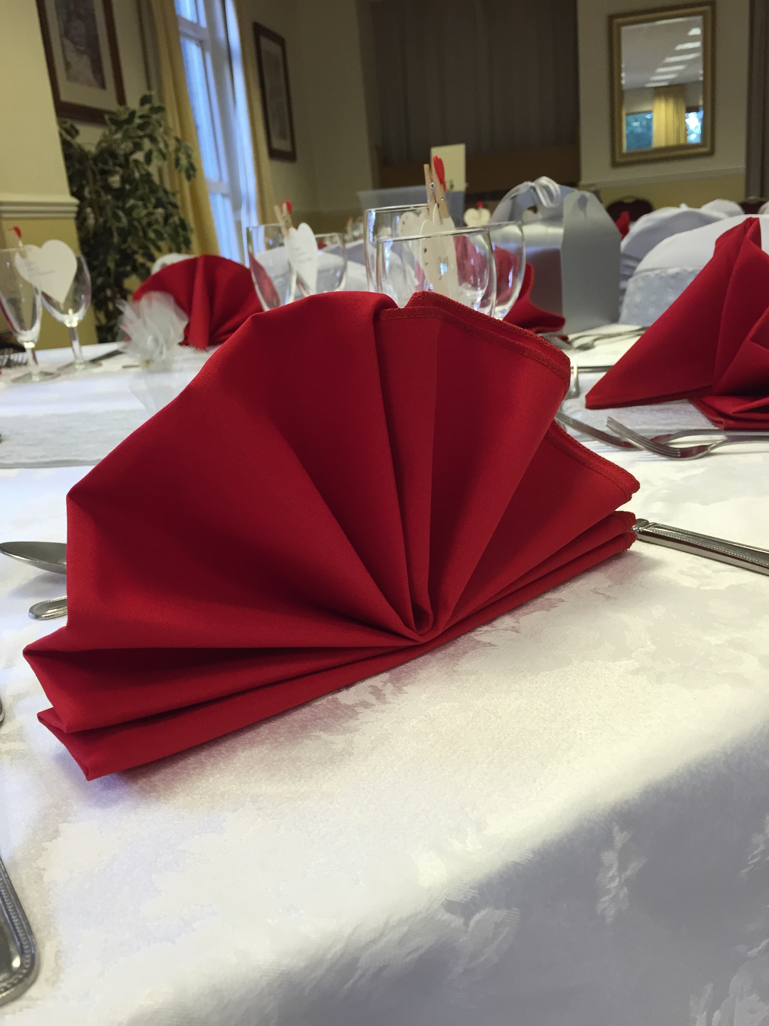 Red linen napkin