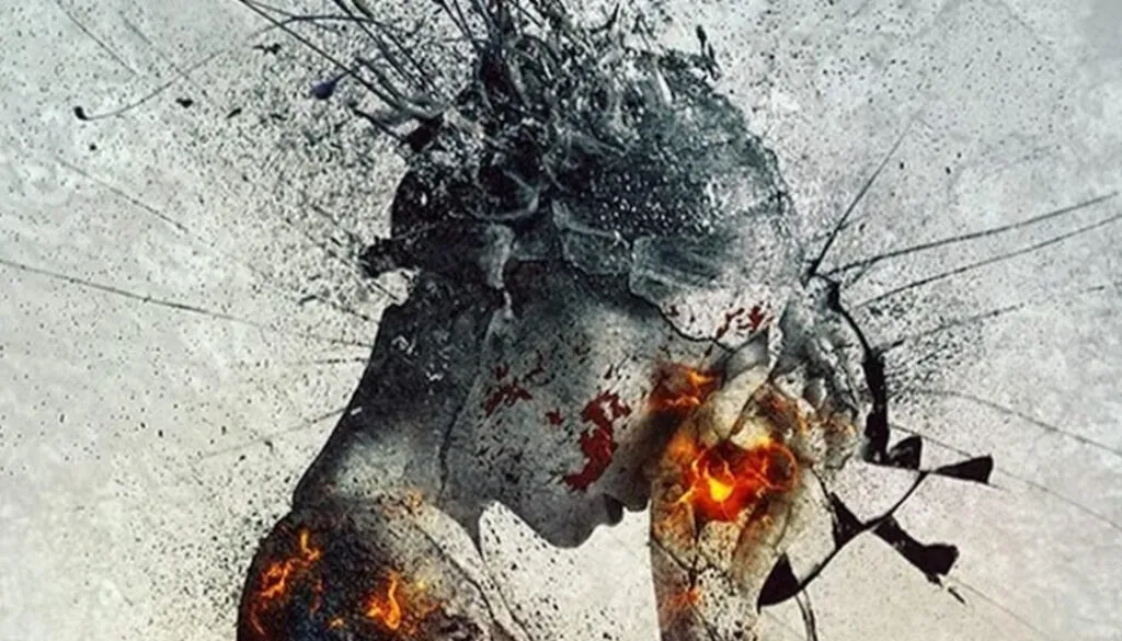 a person with a broken face