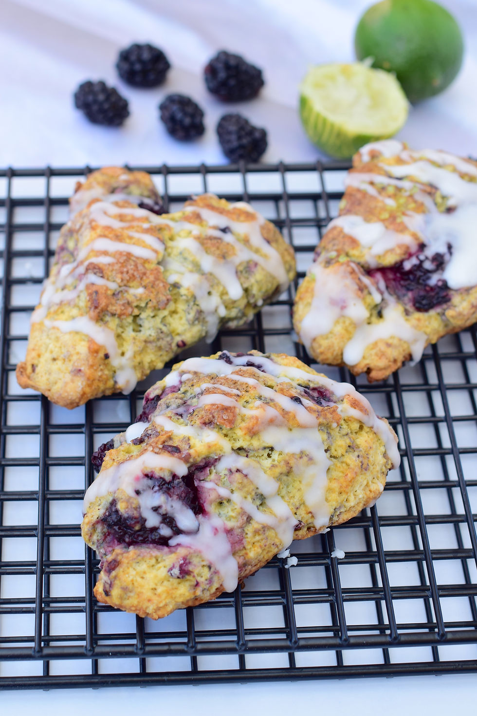 Triple Berry Scones with Lemon Glaze
