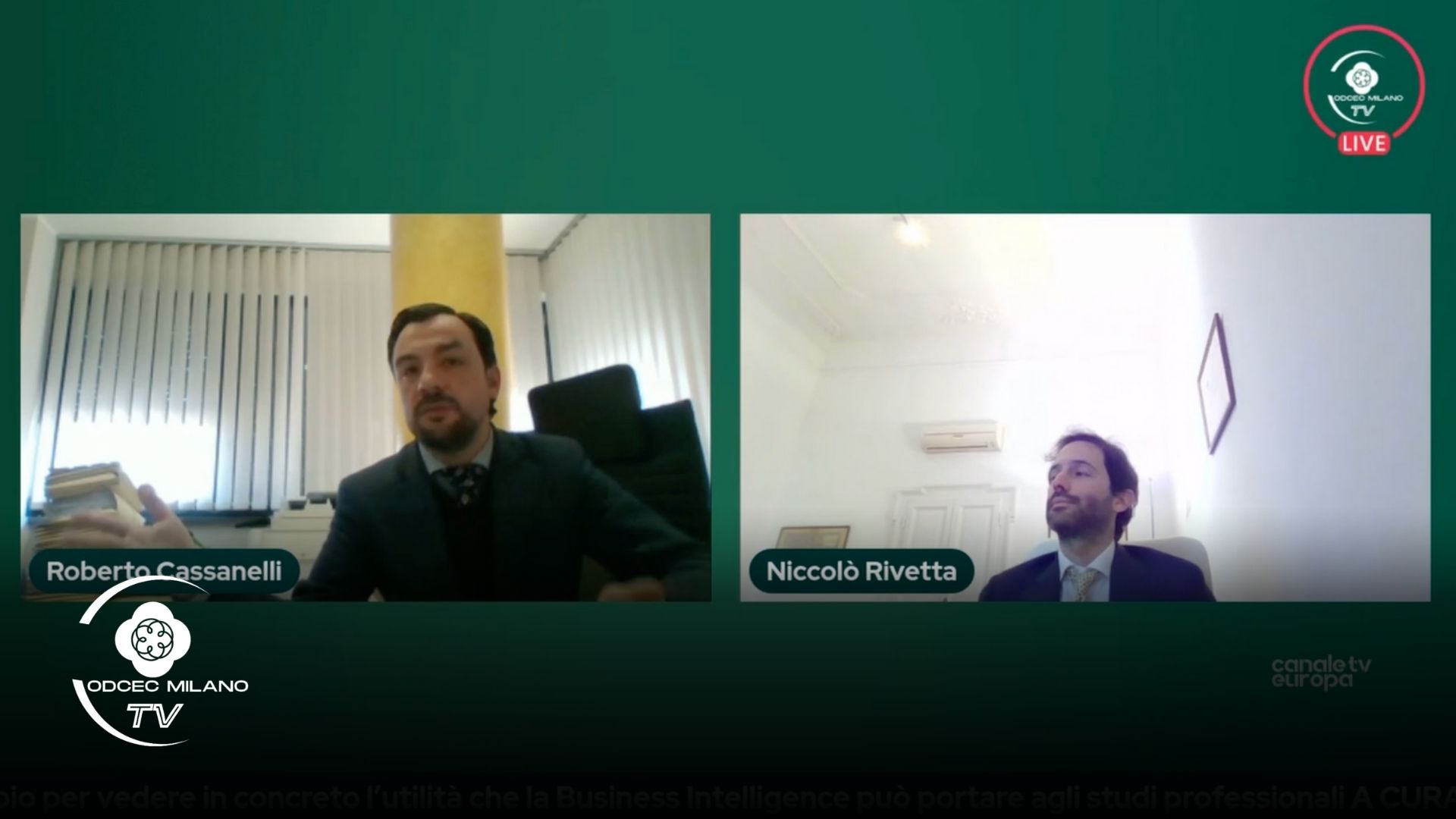 Utilità che la Business Intelligents può portare agli studi professionali con Roberto Cassanelli e Niccolò Rivetta