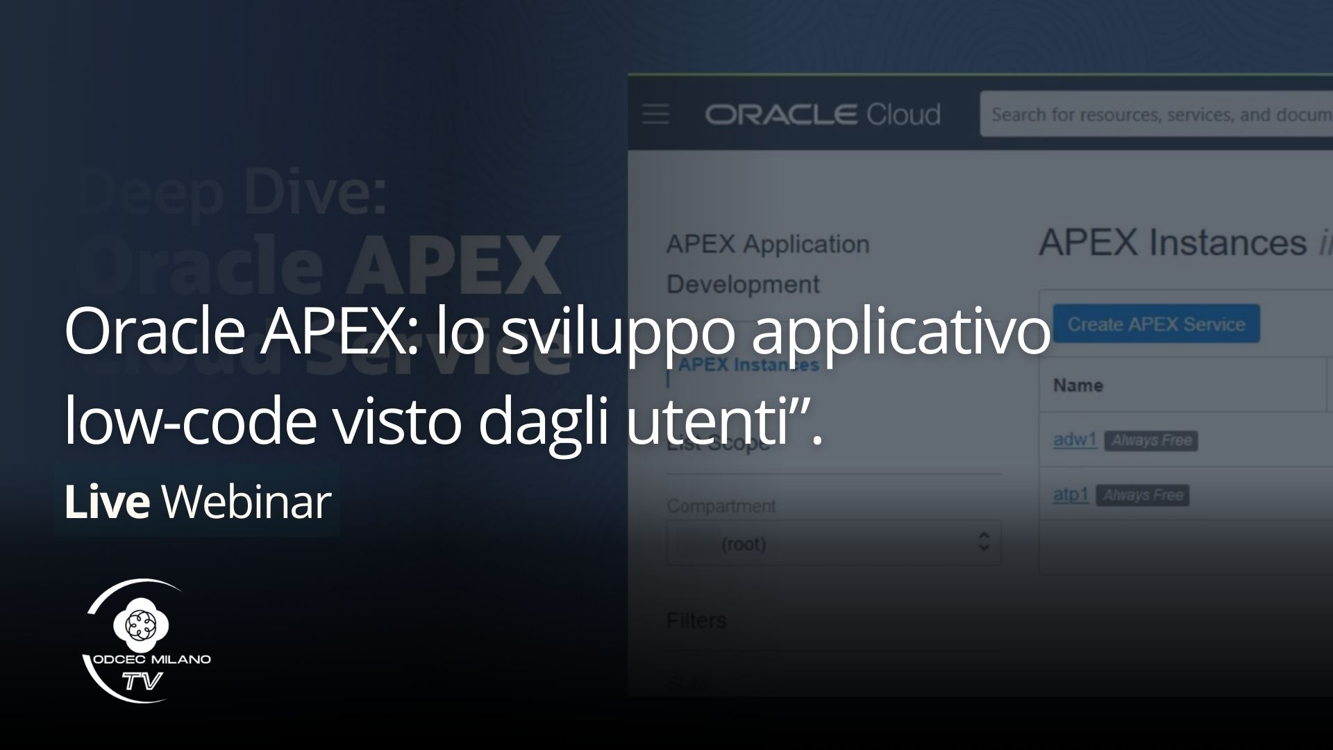 Live “Oracle APEX: lo sviluppo applicativo low-code visto dagli utenti”.
