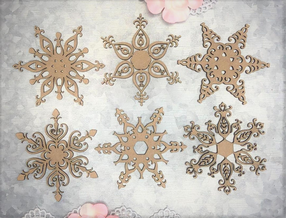 Fancy Flakes Snowflakes Chipboard