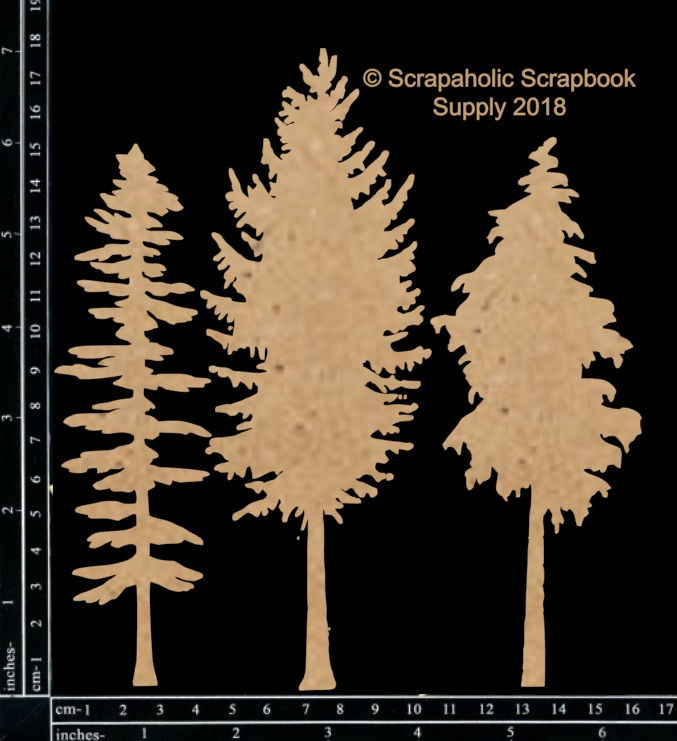 Various Snowy Tree chipboard pieces