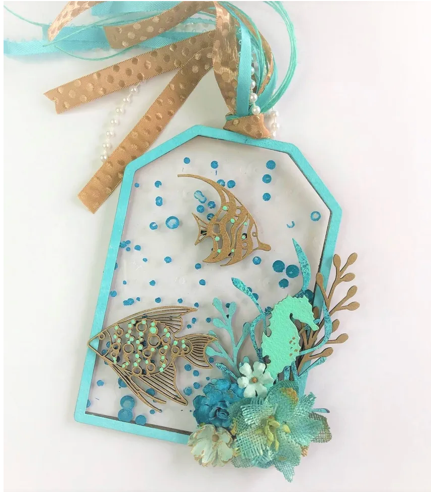 Thumbnail: Tag using Assorted chipboard tropical fish