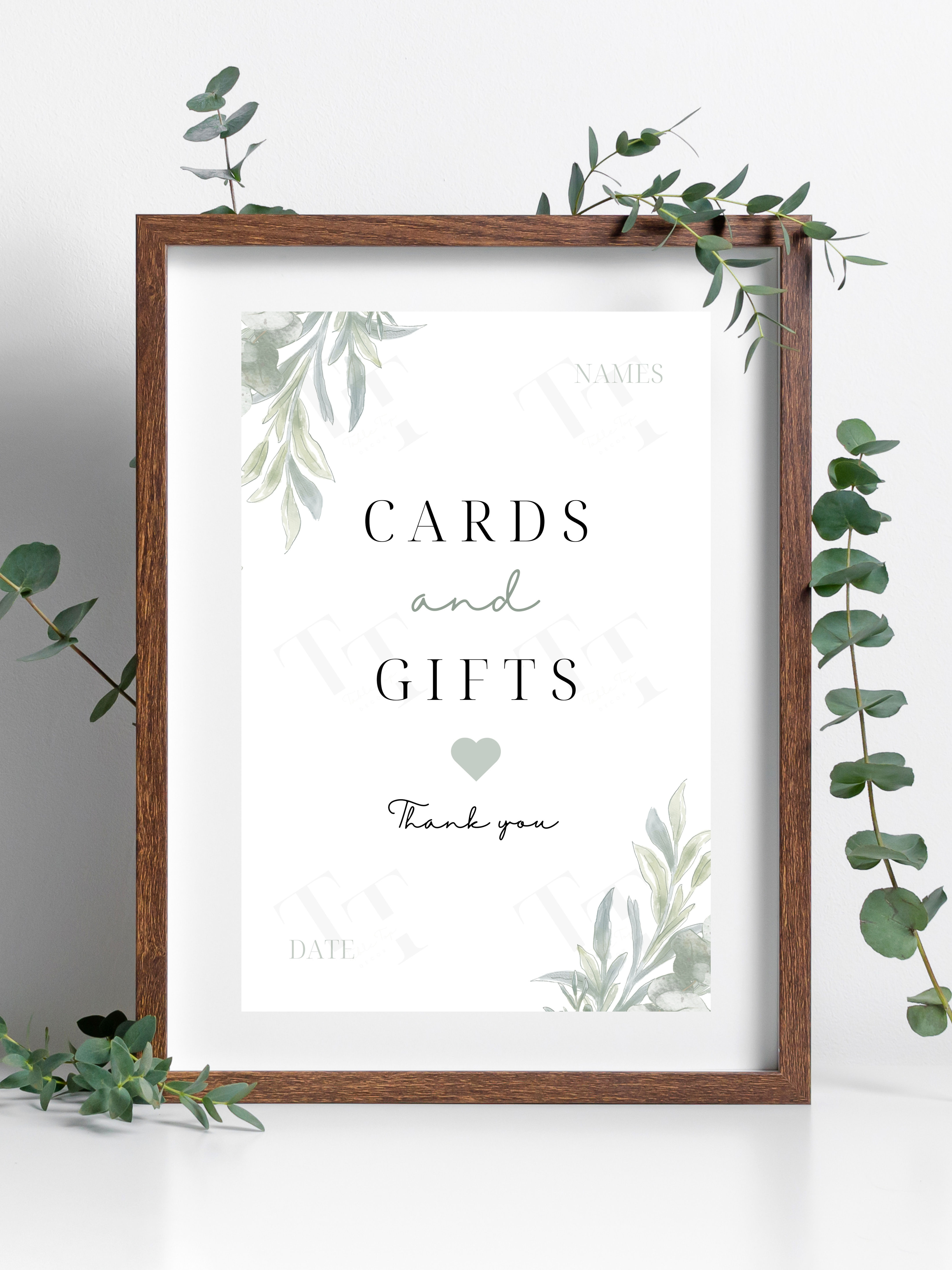 Cards and gifts wedding sign