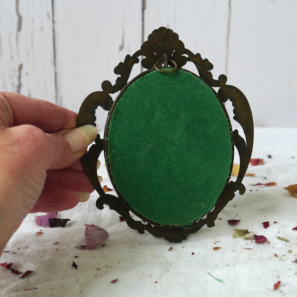 Thumbnail: Vintage Framed Italiane Floral painting on copper