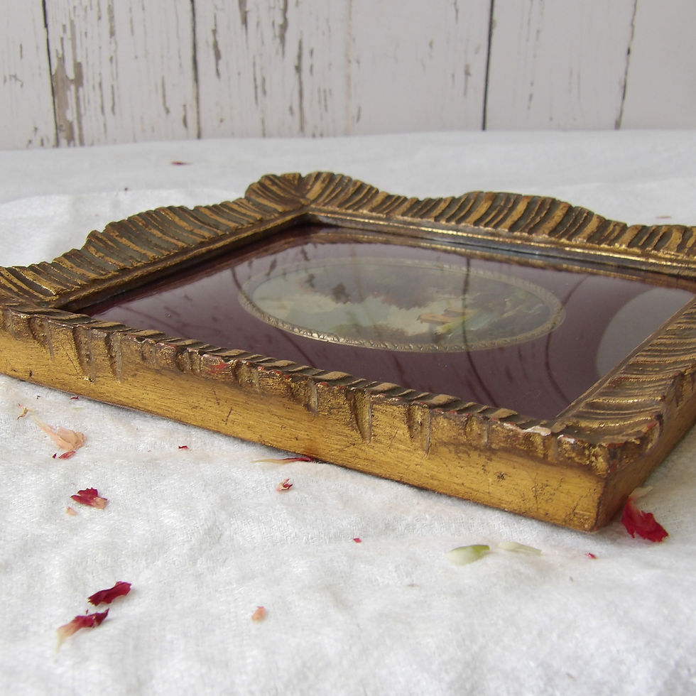 Thumbnail: miniature Italian landscape oil painting in gilt frame