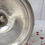 Thumbnail: antique silverplate shaving mirror on stand with etched cup