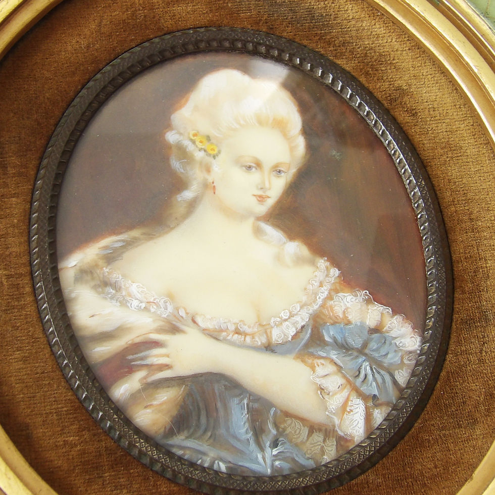 Thumbnail: framed vintage portrait painting of a lady