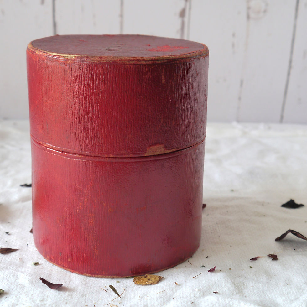 Thumbnail: Edwardian red leather cuff box round