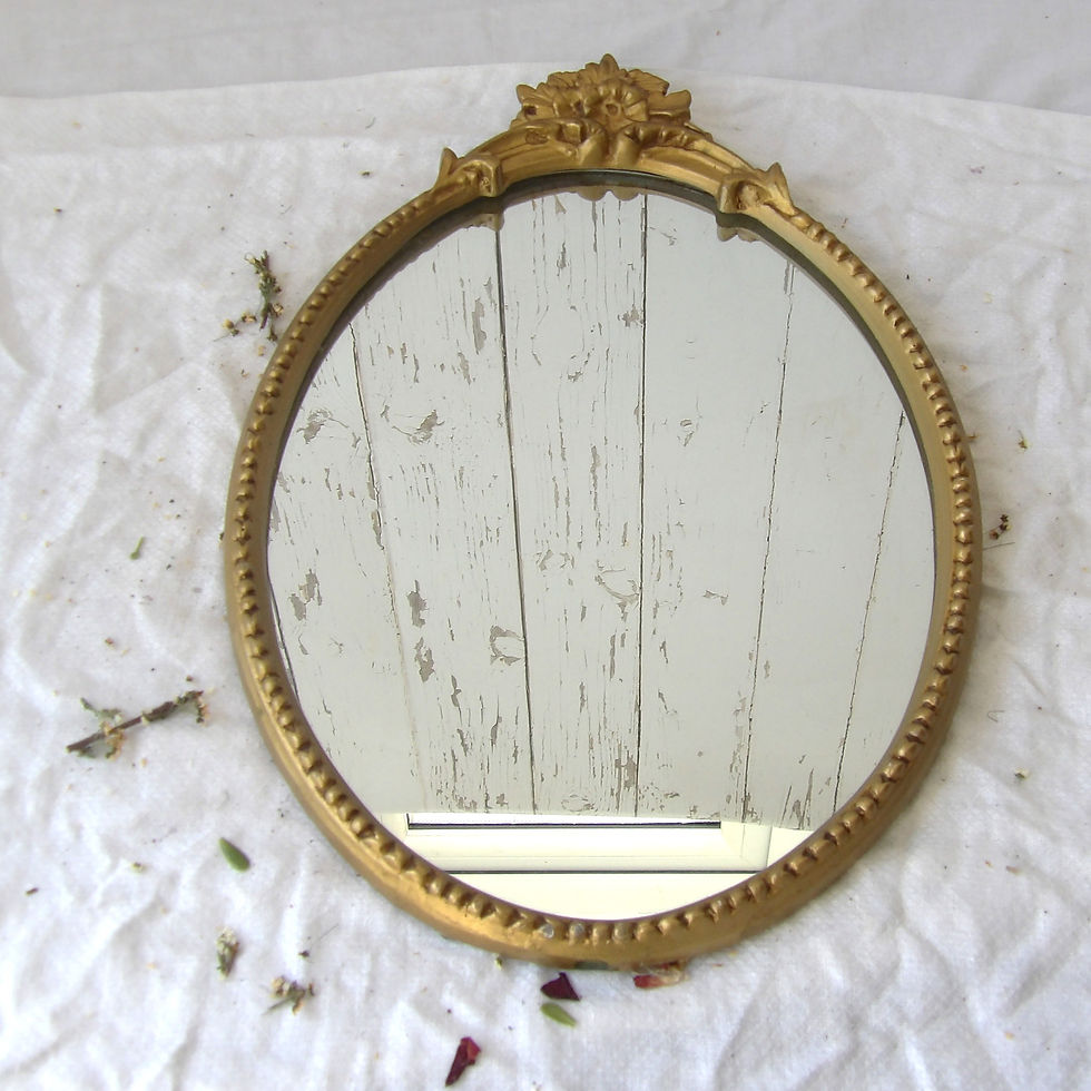Thumbnail: decorative vintage metal wall mirror by PEERART