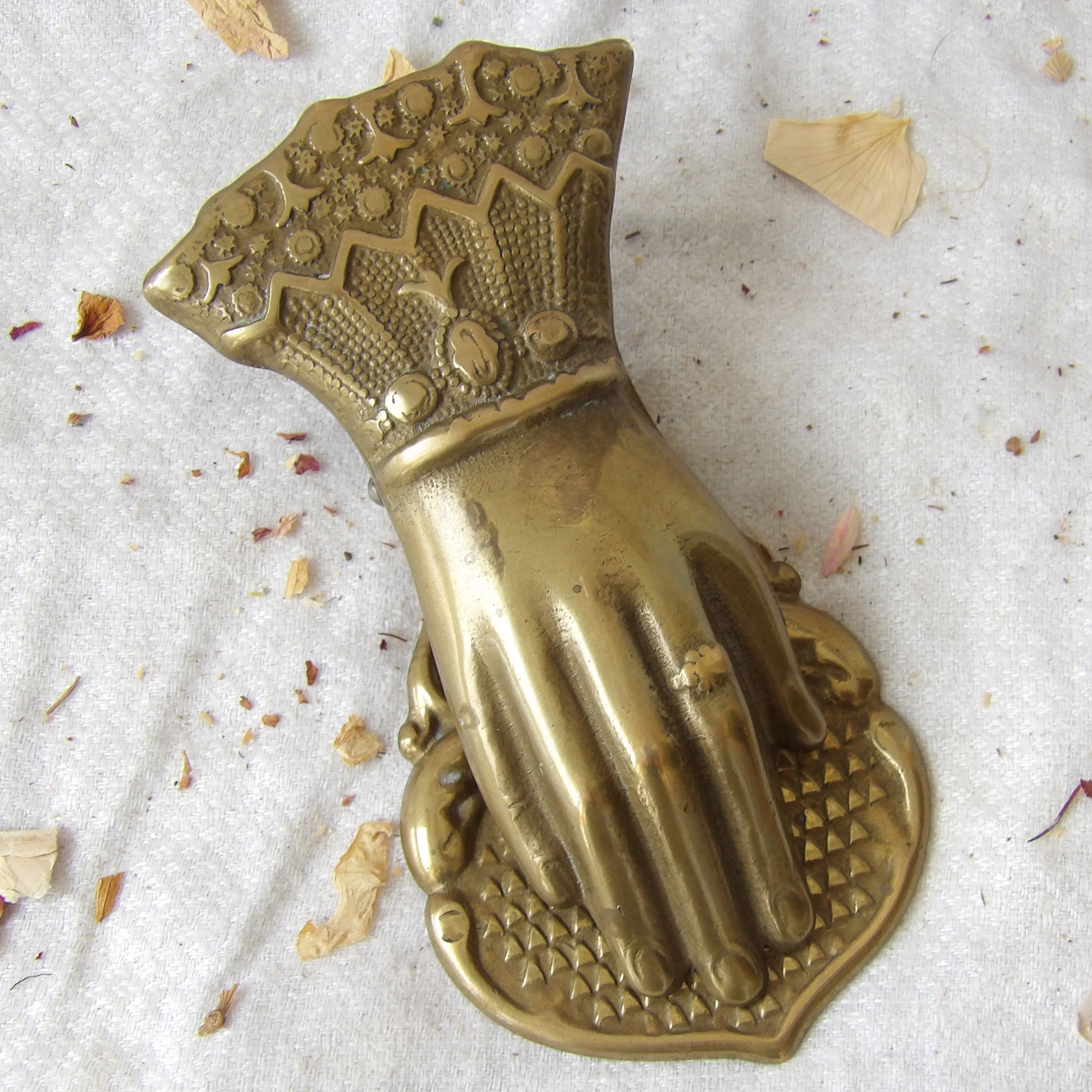 antique brass hand paper clip