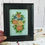 Thumbnail: Antique framed floral painting on glass