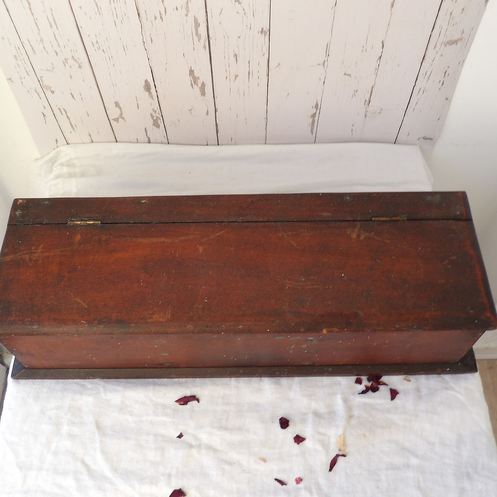 Thumbnail: antique wooden box with internal compartments