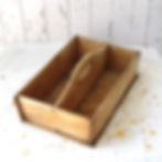 rustic vintage pine caddy with central handle