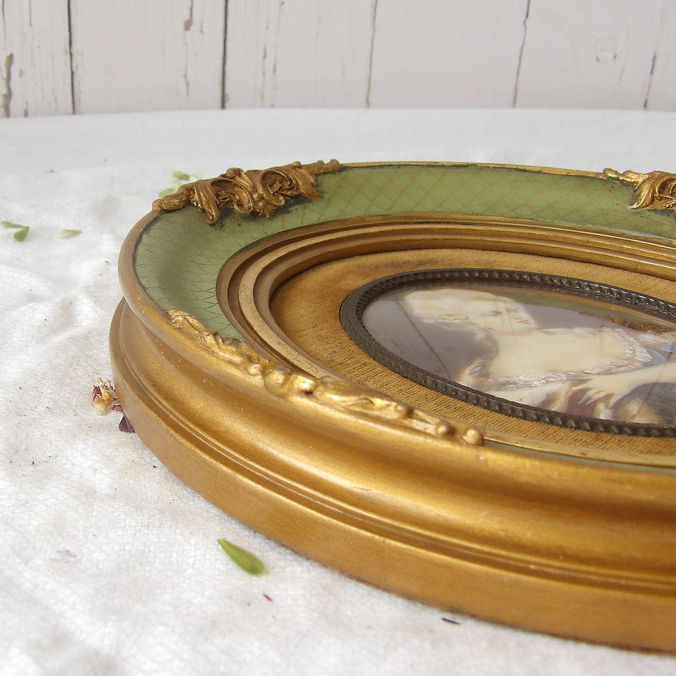 Thumbnail: framed vintage portrait painting of a lady