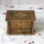 small set of vintage Florentine drawers in gold and green