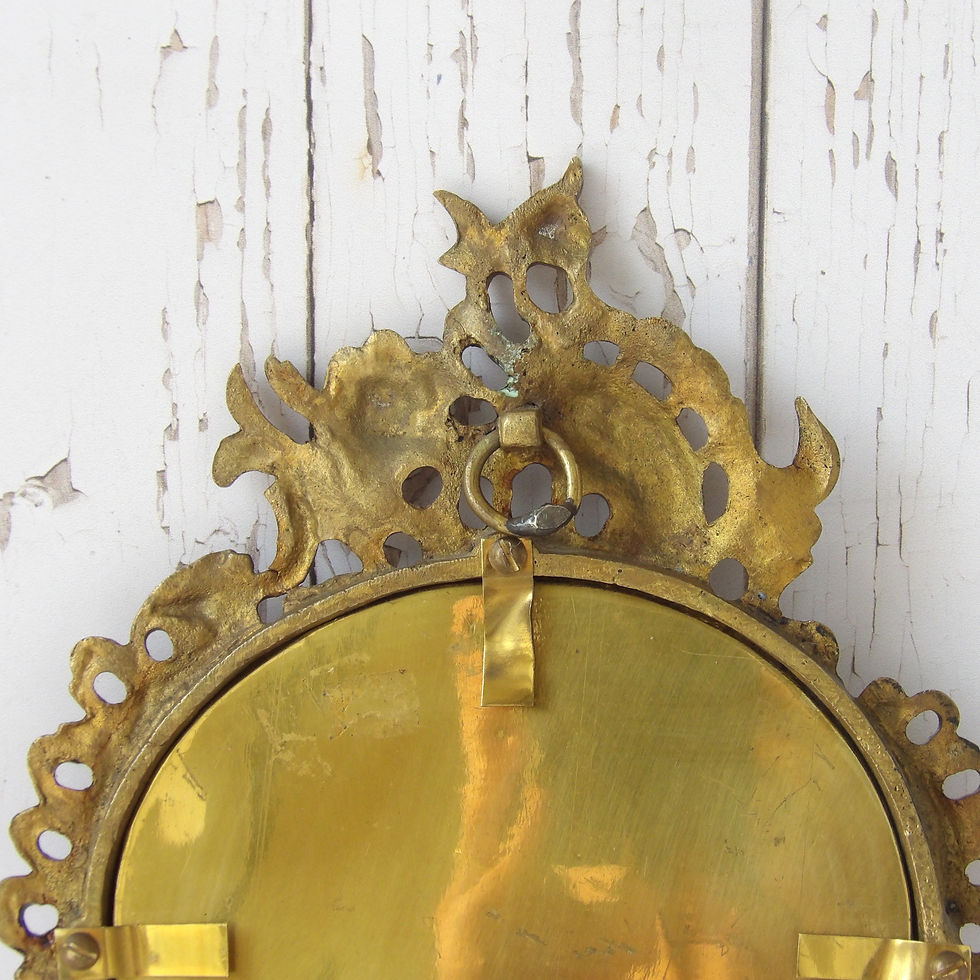 Thumbnail: vintage metal wall mirror with decorative metal frame