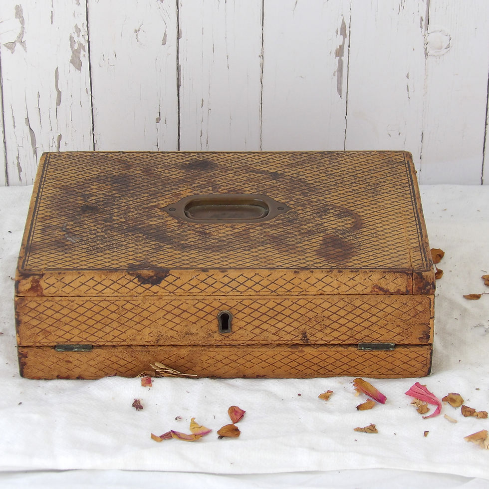 Thumbnail: Antique leather writing box with stationery holder
