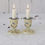 Thumbnail: pair of vintage candle holders with painted birds and leaves