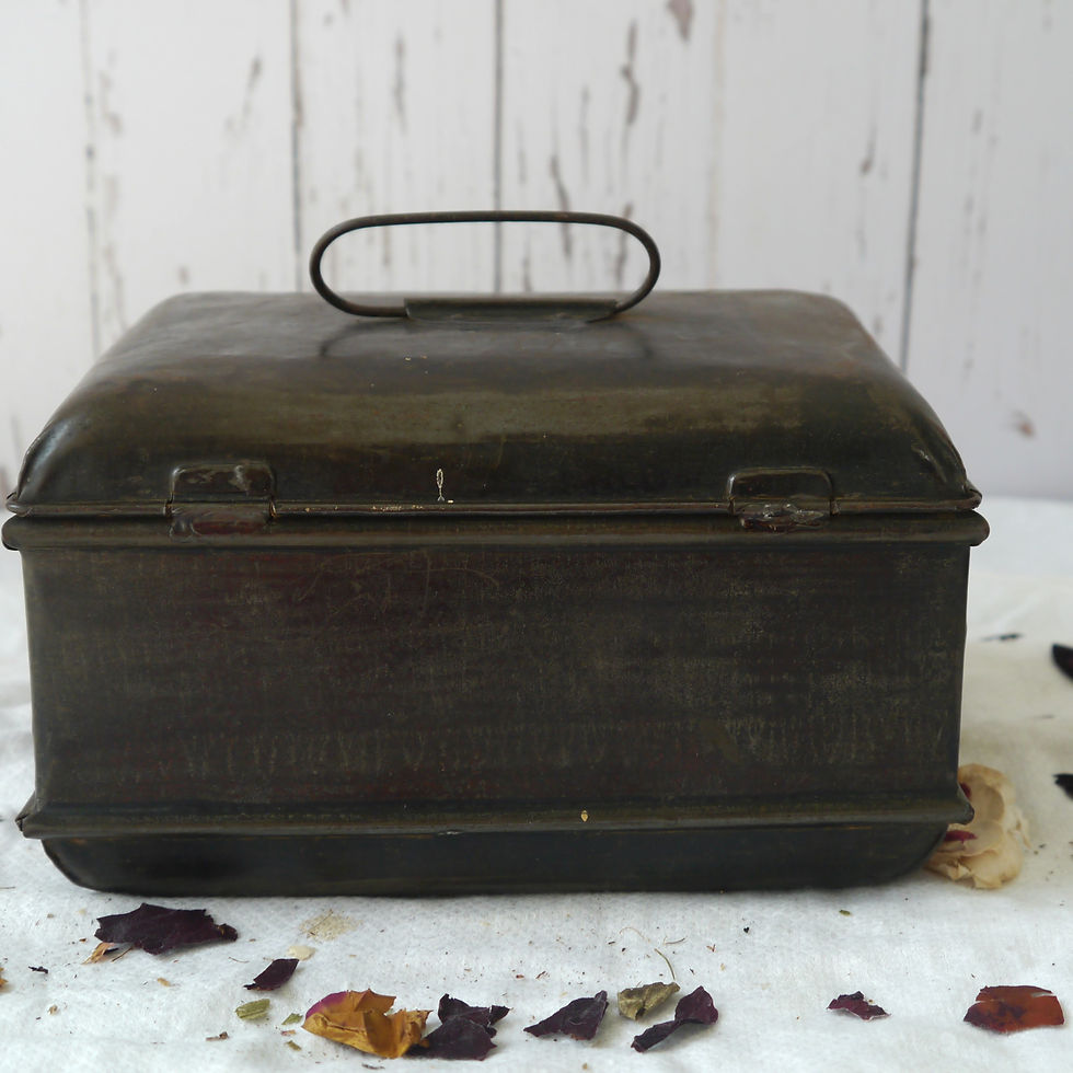 Thumbnail: Vintage metal box with folding metal handle