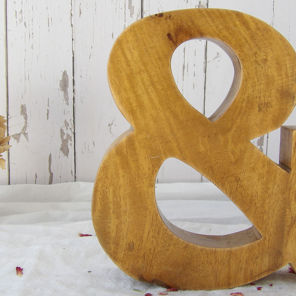 vintage elm ampersand sculpture
