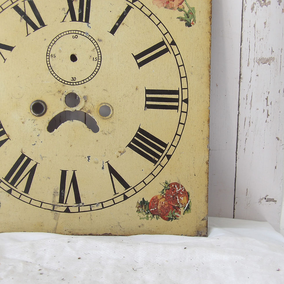 Thumbnail: vintage painted metal long clock face