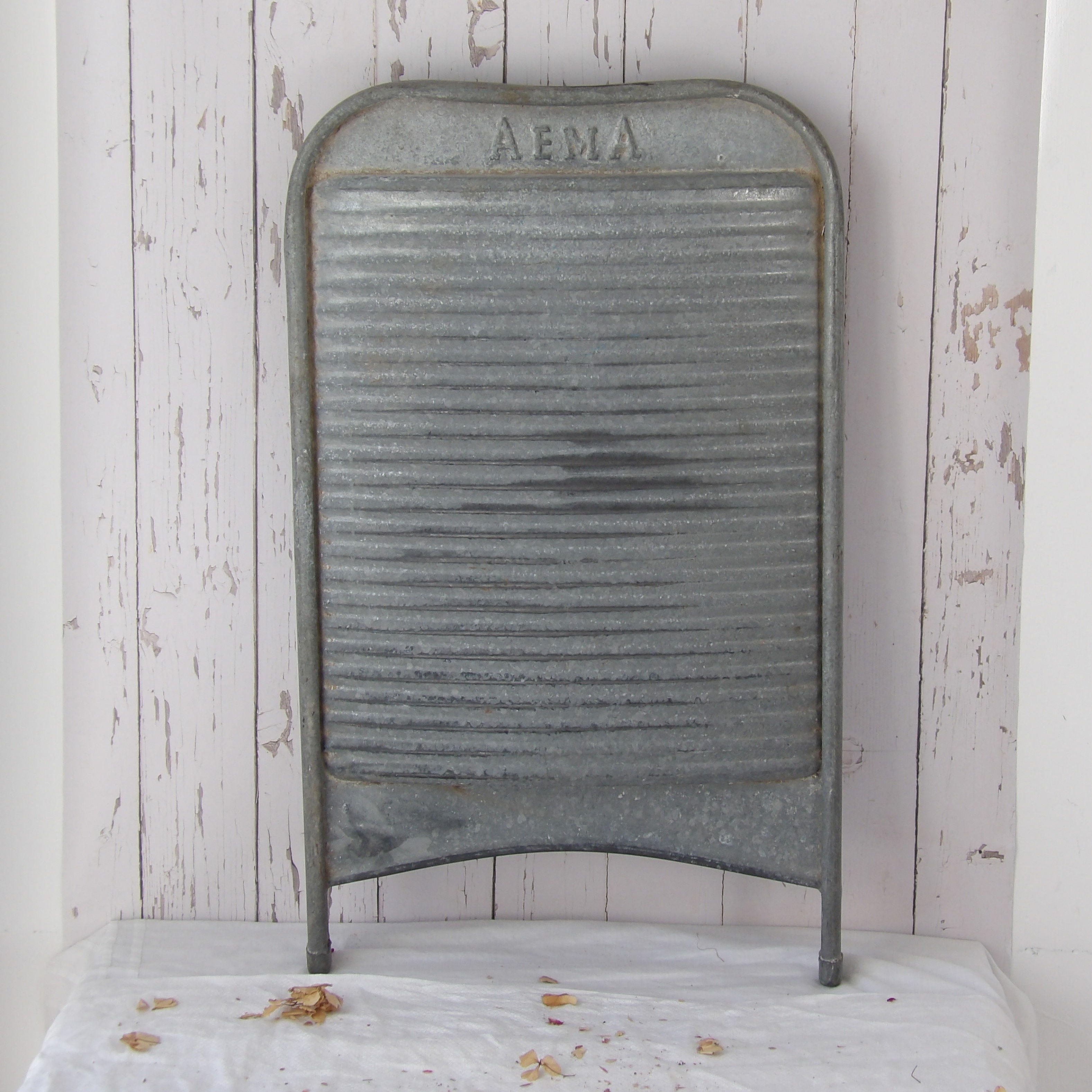 antique German metal washboard