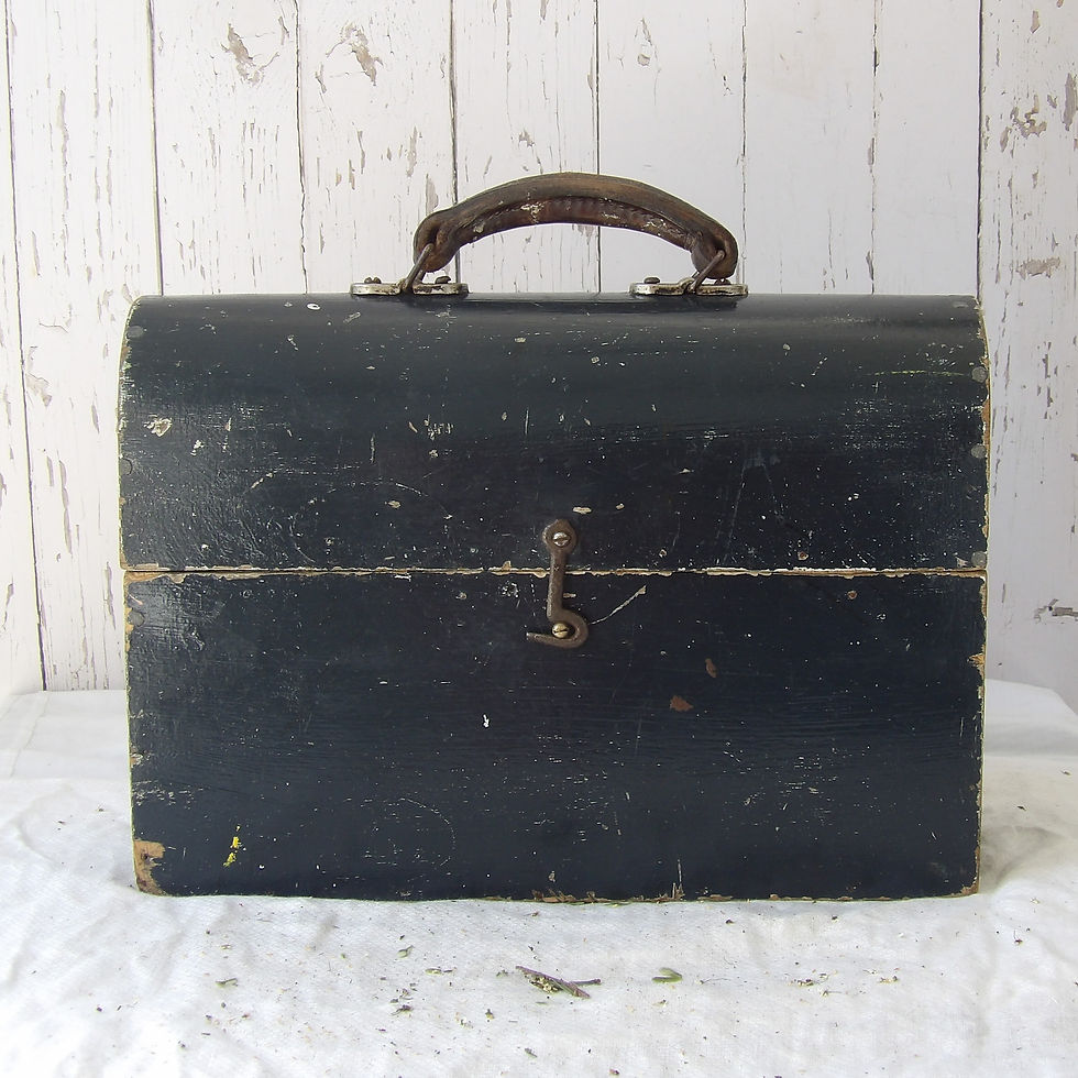 vintage wooden painted workmen's box