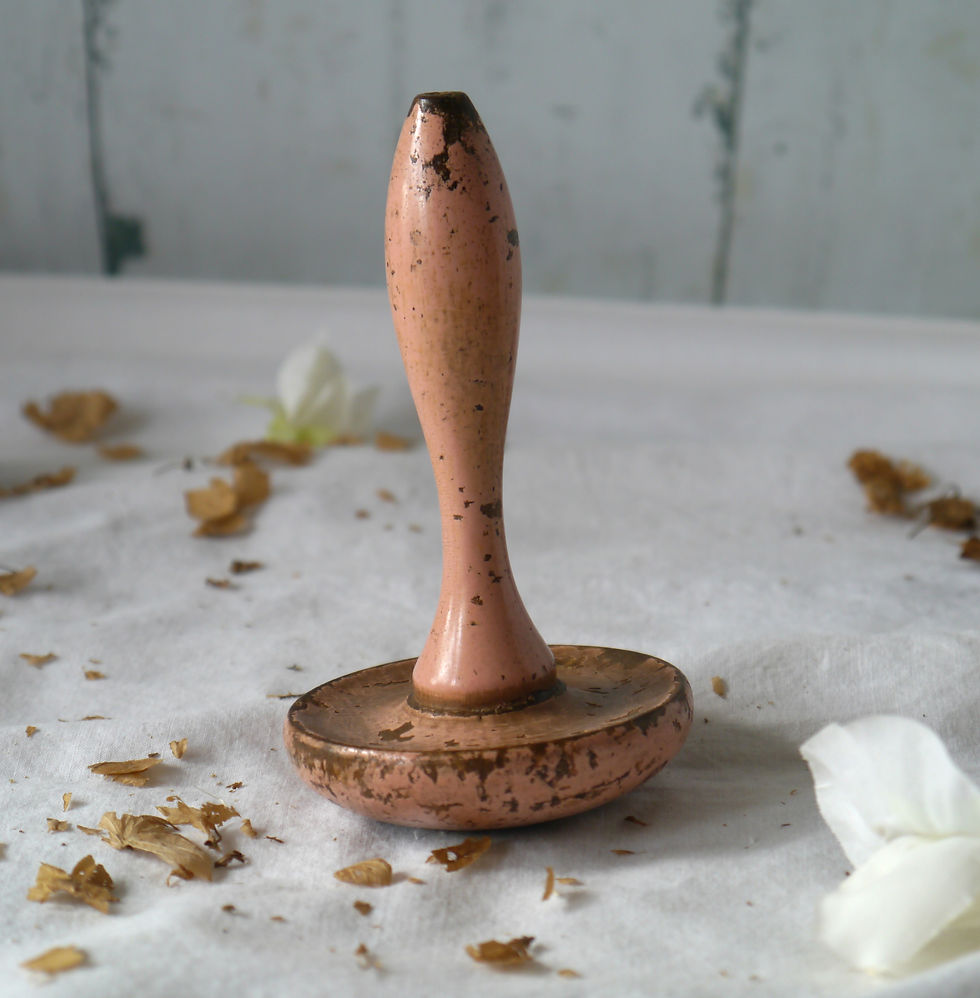 Thumbnail: Vintage Pink wooden darning mushroom upside down view