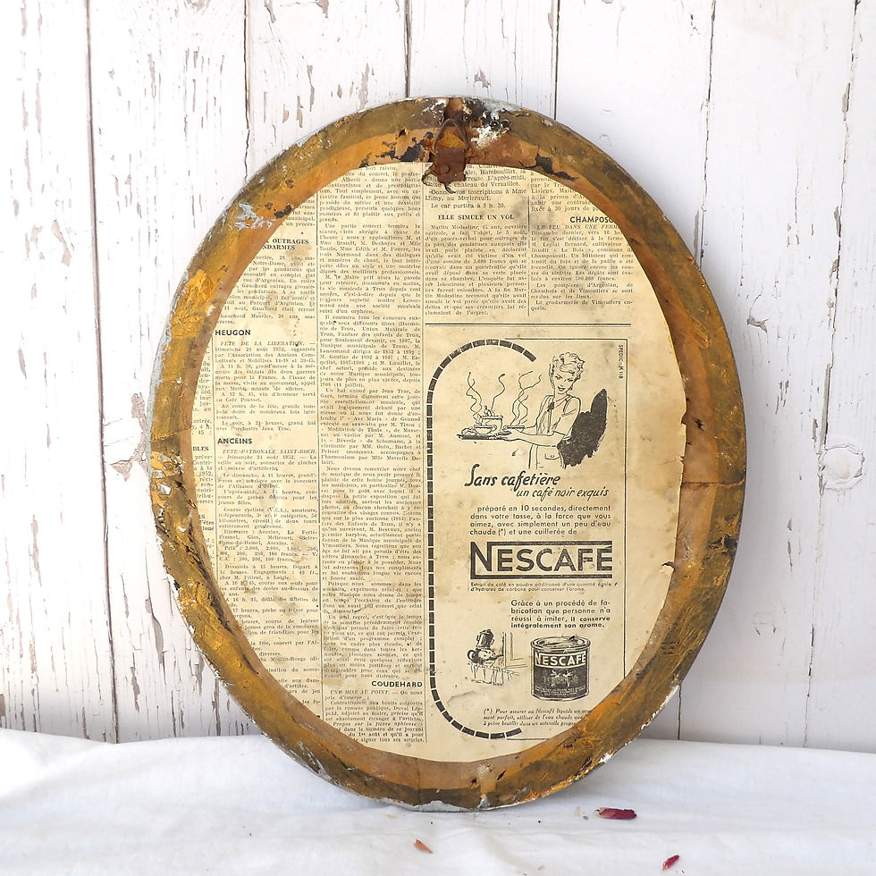 Thumbnail: Antique carved wall mirror in grey and gold