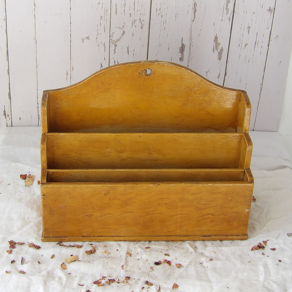 Antique wooden stationery rack with painted finish
