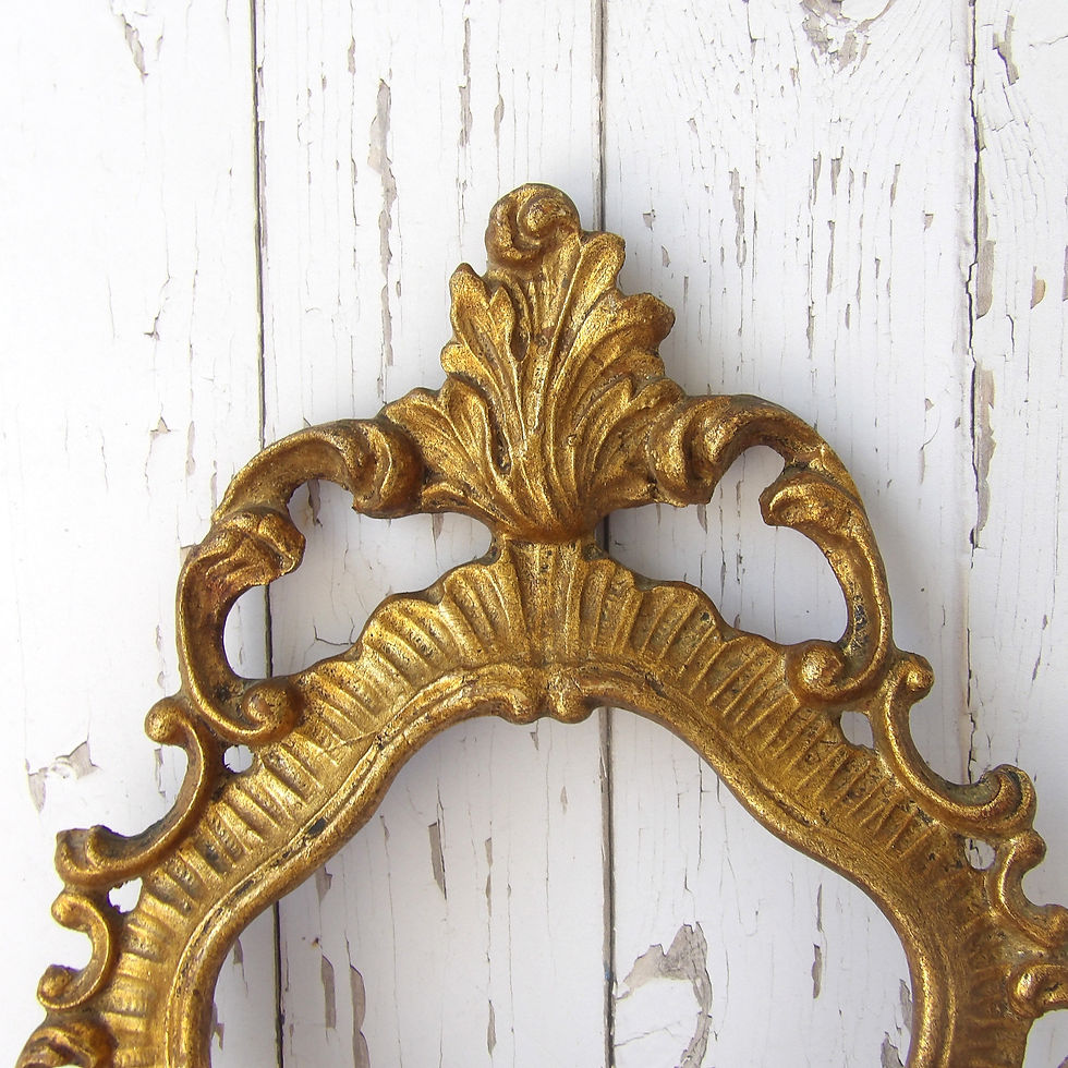 Antique Gilt Wooden Wall Frame with Raised Flowers