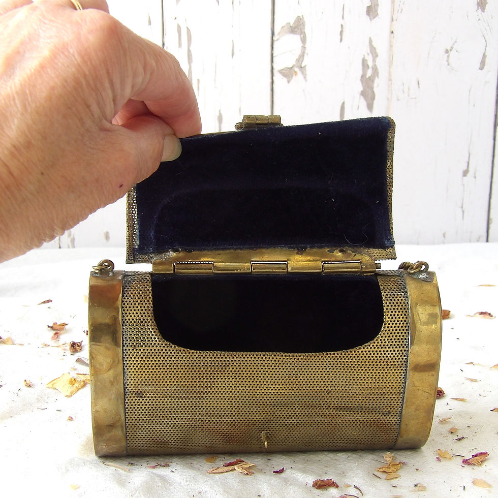 vintage brass evening bag cum purse with chain