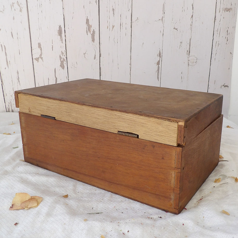 Thumbnail: collection of vintage French chemist bottles in wooden box