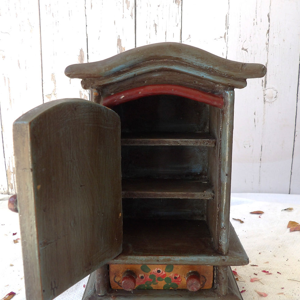 Thumbnail: mini painted vintage cupboard with drawer