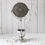 Thumbnail: antique silverplate shaving mirror on stand with etched cup