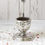 Thumbnail: antique silverplate shaving mirror on stand with etched cup