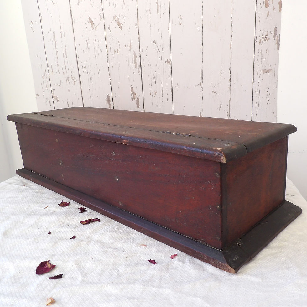 Thumbnail: antique wooden box with internal compartments