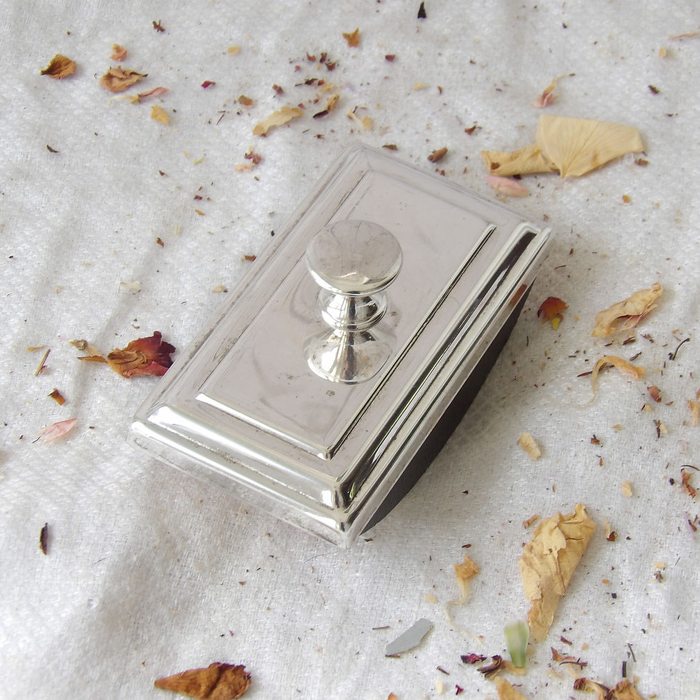 Thumbnail: mini vintage silverplate ink blotter