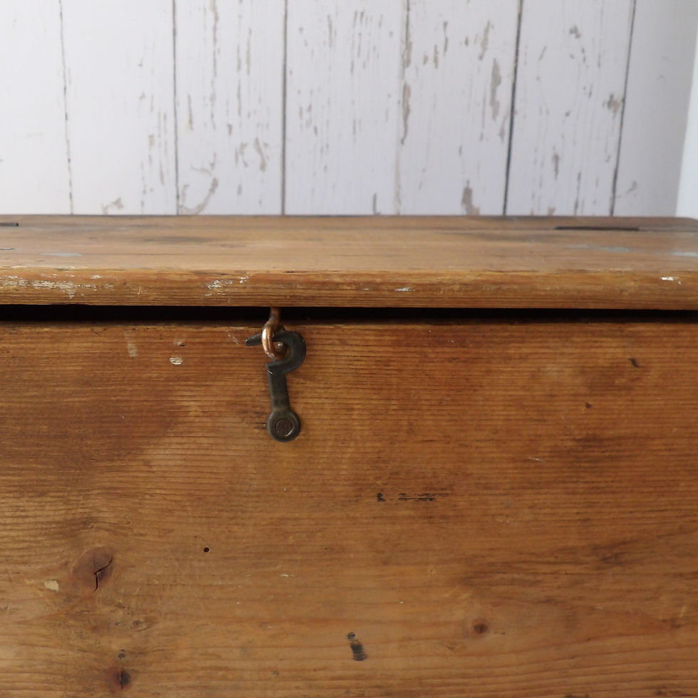 Thumbnail: vintage pine box with Teachers whiskey advertising