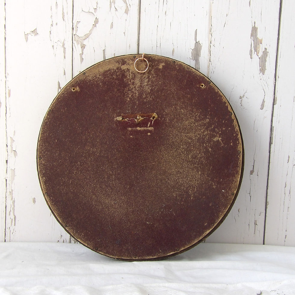 Thumbnail: vintage round gesso wall mirror painted gold