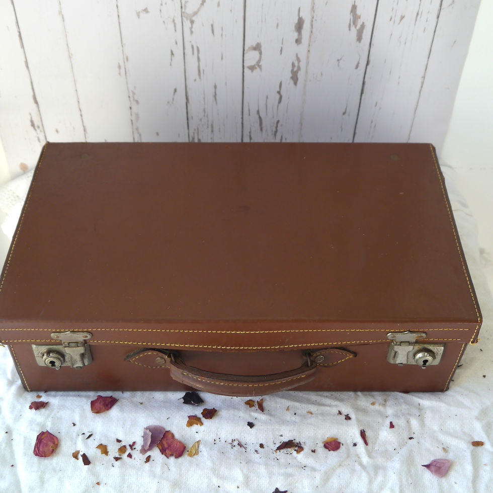Vintage brown leather suitcase