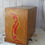 Thumbnail: vintage wooden songbird cage with painted motifs folk art style
