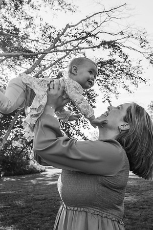 mother and baby playing