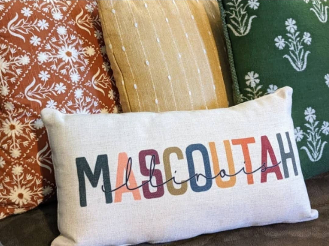 Custom Handmade Town and State Pillow