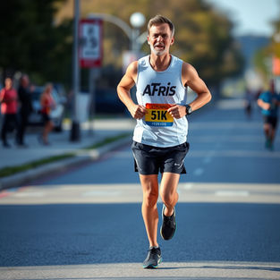 Man running a 5k race