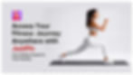 JustFit Fitness Ad with woman doing a forward lunge