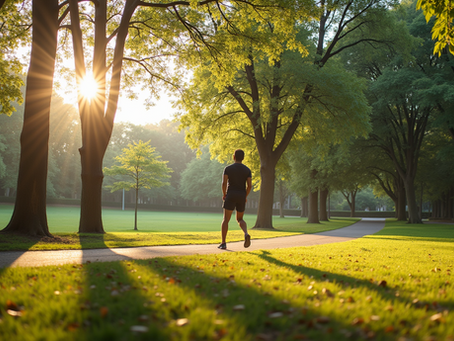 A peaceful park scene ideal for outdoor workouts