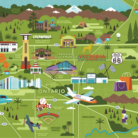 map illustration, fun and unique